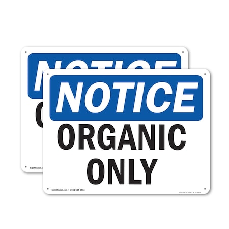 Signmission Organic Only, 14 in W x Rectangle, Plastic OS-2PACK-NS-P-1014-L-17036